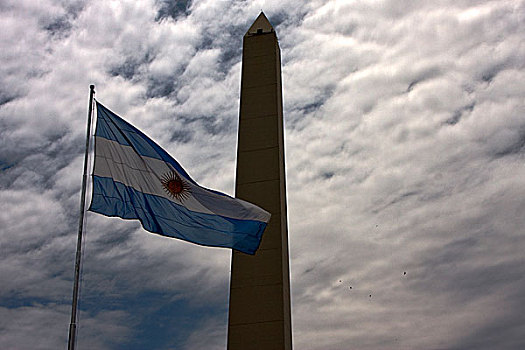 摆动,旗帜,塔,中心,布宜诺斯艾利斯,阿根廷