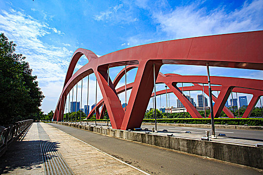 院士桥,桥梁,红色,交通,跨越