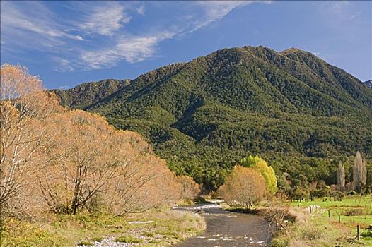 车站,溪流,山谷,南岛,新西兰