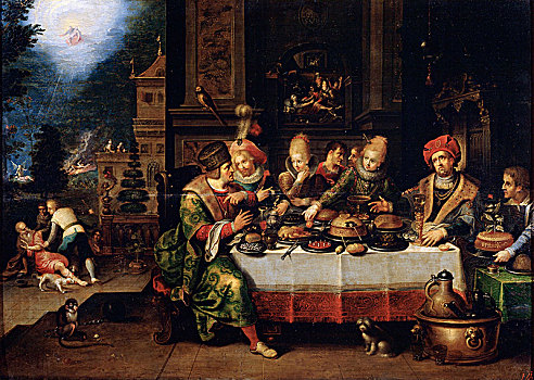 寓意,富有,男人,乞丐,17世纪,艺术家