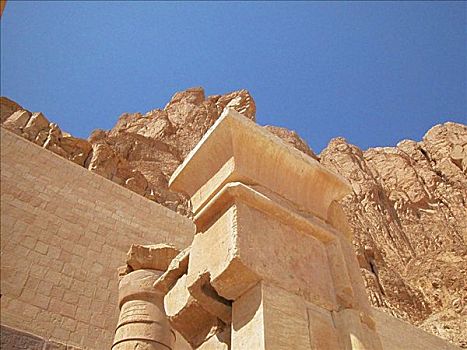 仰视,柱子,正面,石墙,埃及