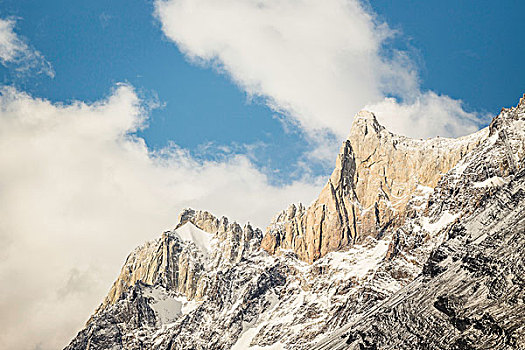 风景,崎岖,岩石,雪山,托雷德裴恩国家公园,智利