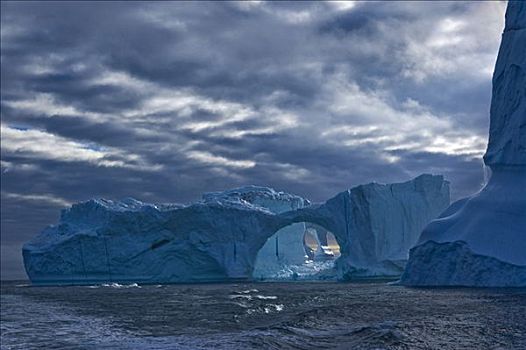 冰山,形状,大门,迪斯科湾,格陵兰,北方,大西洋