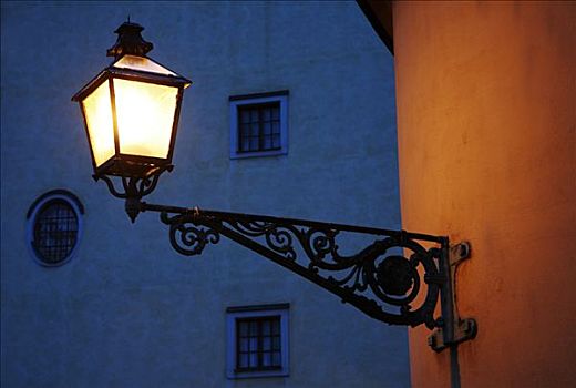 路灯,老城,斯德哥尔摩,瑞典
