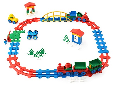 孩子,铁路,火车,玩具
