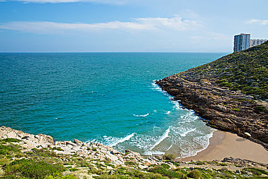 海滩,靠近,法若,蓝色,地中海,西班牙