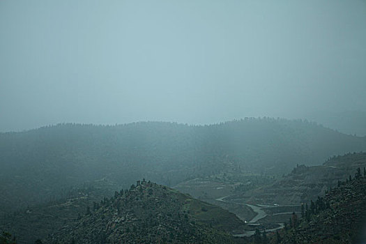 风景,雾气,南达科他,美国