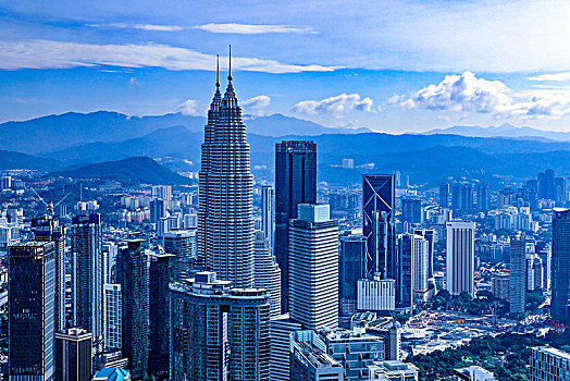 马来西亚·吉隆坡·双子塔全景