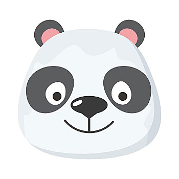 熊猫,脸,矢量,设计,动物头部,卡通,象征,插画,自然,概念,孩子,书本,材质,有趣,面具,隔绝,白色背景,背景