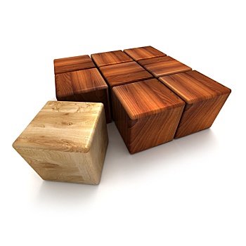 方形,不同,木头