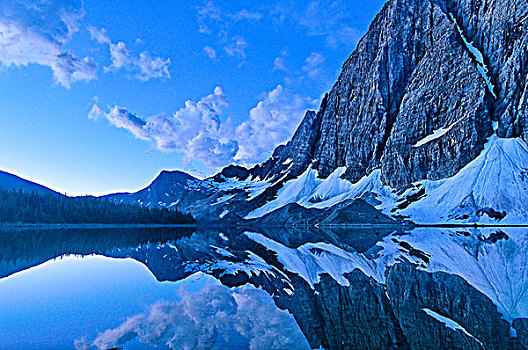 浮冰,湖,库特尼国家公园,不列颠哥伦比亚省,加拿大