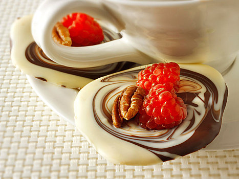 巧克力,螺旋,饼干,树莓