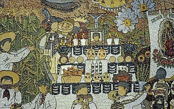 镶嵌图案,亡灵节,墨西哥