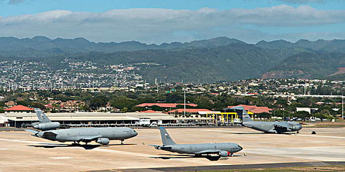 飞机,机场,瓦胡岛,夏威夷,美国