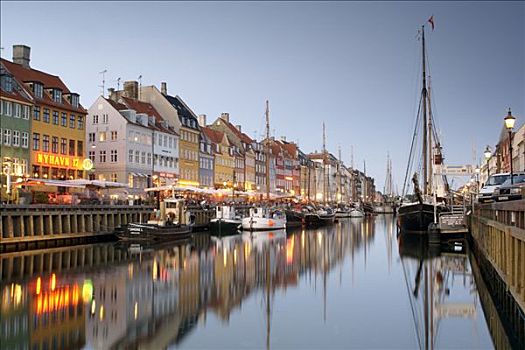 船,咖啡馆,纽哈温运河,运河,哥本哈根
