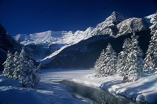 维多利亚山,冰河,班芙国家公园,艾伯塔省,加拿大