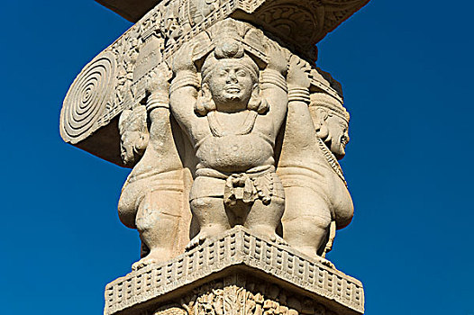 柱子,装饰,佛塔,世界遗产,建造,国王,朝代,北印度,印度,亚洲