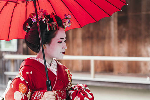 头像,鸾舞伎,艺伎,袛园,街上,京都