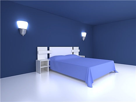 蓝色,卧室
