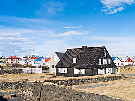 传统,冰岛,房子,约会,背影,开端,20世纪,欧洲,北欧,斯堪的纳维亚,大幅,尺寸
