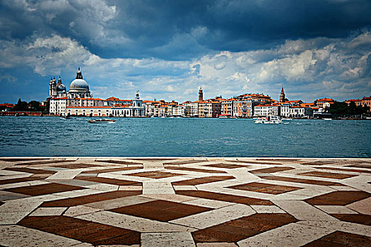 城市天际线,威尼斯,地面,图案,水岸,意大利