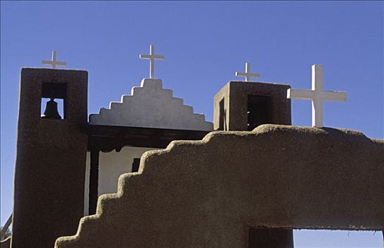 小教堂,陶斯普韦布洛,新墨西哥,美国