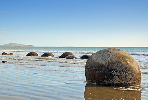 漂石,新西兰,圆,岩石构造,海滩