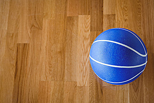 俯视,蓝色,篮球,实木地板,球场