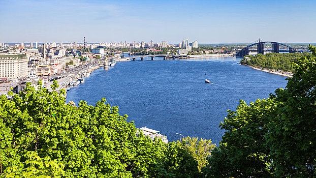 风景,基辅,城市,河,港口