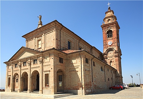 老,教堂,建筑,阿尔巴,小镇,意大利北部