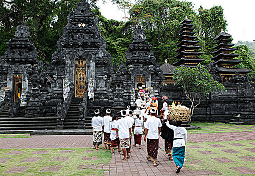 宗教仪式,庙宇,正面,洞穴,果阿,巴厘岛,印度尼西亚,东南亚,亚洲