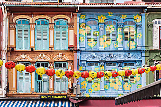 新加坡,唐人街,涂绘,殖民风格,建筑外观