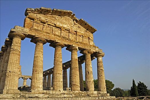 遗址,希腊罗马式,建筑,帕埃斯图姆,坎帕尼亚区,意大利南部