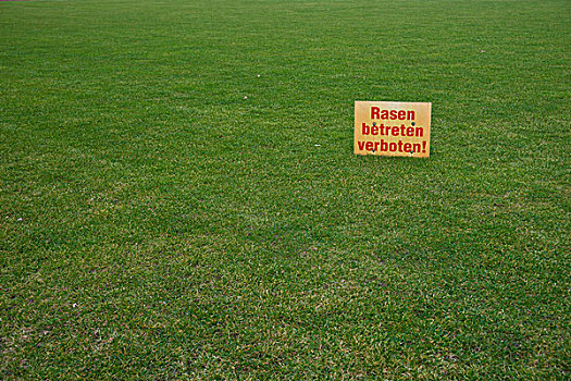 标识,德国,草坪,禁止