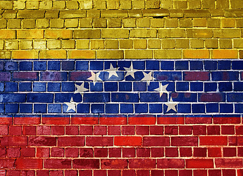 委内瑞拉,旗帜,砖墙