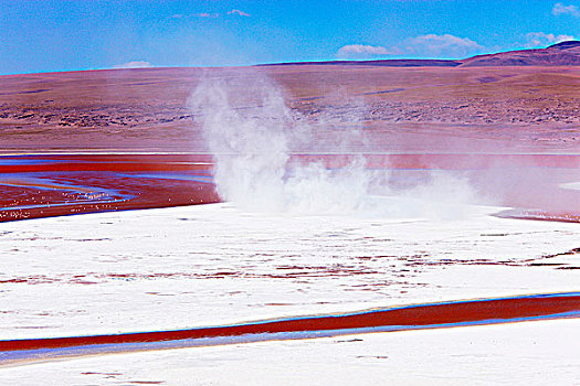 玻利维亚,高原,泻湖,盐,龙卷风
