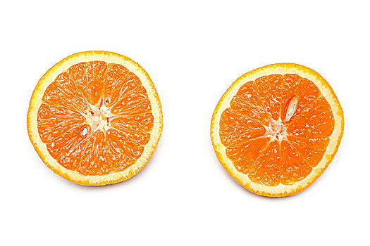 两个,切削,橙子