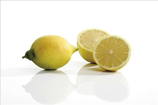 一个,平分,柠檬,柑橘