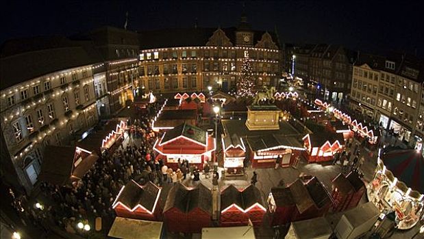 圣诞市场,市政厅,北莱茵威斯特伐利亚,德国,欧洲