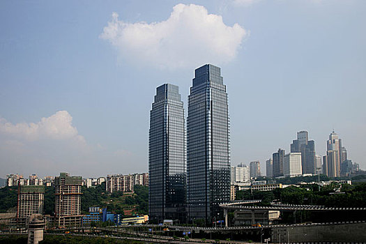 重庆城市建筑,摩天大楼与立交桥