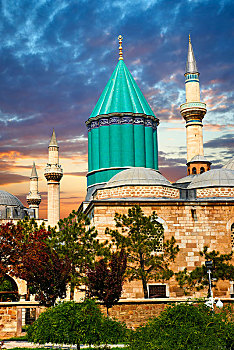 博物馆,蓝色,球形,陵墓,穆罕默德,神秘,科尼亚,土耳其,亚洲