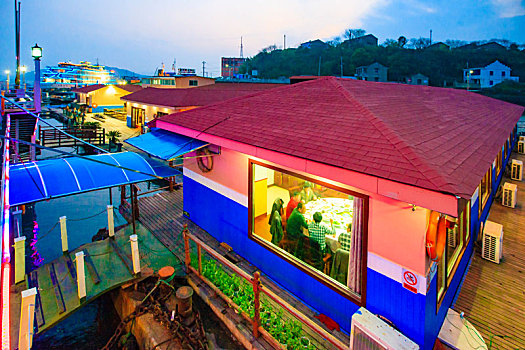 轮船,包厢,雕塑,渔文化,餐厅