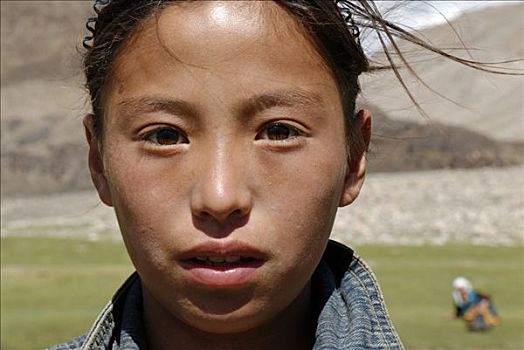 蒙古人,女孩,哈萨克斯坦,蒙古,亚洲