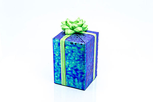 蓝色,礼盒,绿色,丝带,蝴蝶结