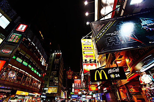 香港,商场,大厦,大楼,街道,夜市,夜景