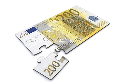 200欧元,钞票,拼图