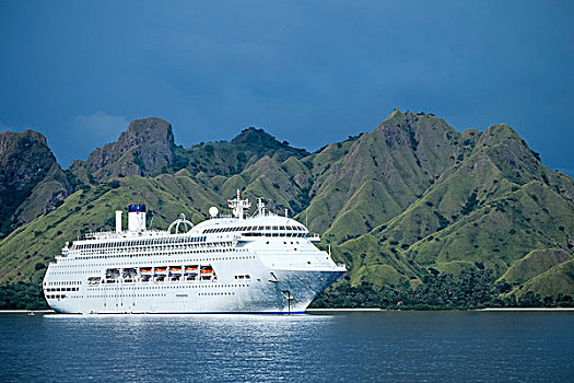 太平洋,珠宝,科莫多岛,游船,游轮,线条,拿着,向上,客人,甲板,印度尼西亚