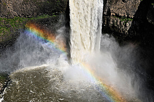 瀑布,彩虹,华盛顿,美国