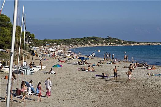 著名,海滩,伊比沙岛,巴利阿里群岛,西班牙