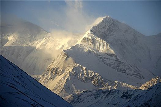 美景,模糊,高,山景,早晨,安娜普纳地区,尼泊尔
